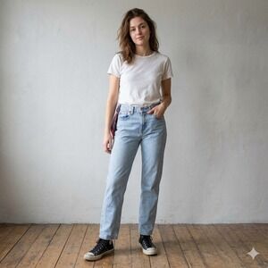 Levis Low Pro Straight Jeans Womens 28 Light Wash Blue Denim Baggy Relaxed Fit